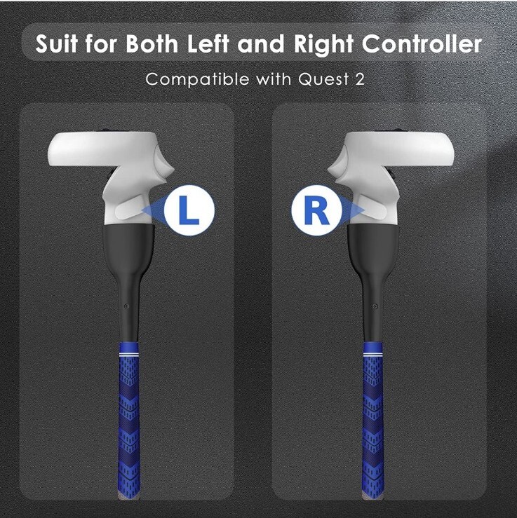 YOGES VR blue/black golf handle adapter for Meta Quest 2/Oculus