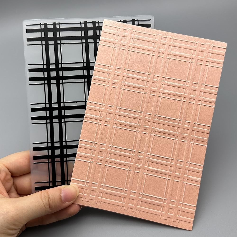 3D Plastic Embossing Folder Template Classic Checkered pattern1 Texture A6 Si...
