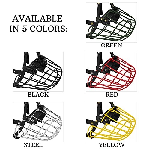 Pitbull Dog Muzzle Metal Mask Amstaff Secure Wire Basket Adjustable Black