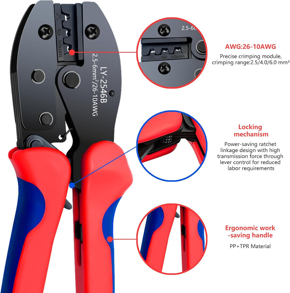 Solar Panel Connector, 60PCS Solar Crimper Tool Kit for Connecting Solar Panel C