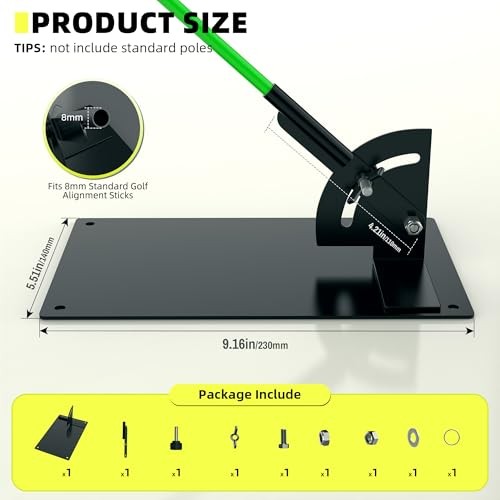Golf Alignment Stick Angle Holder - Adjustable Swing Plane Golf Training Aid,
