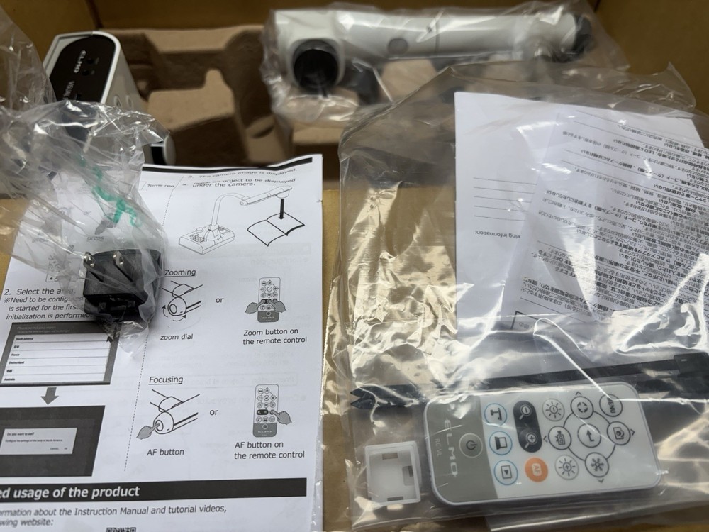 Elmo TT-12W Visual Presenter NIB Projector Missing AC Adapter Incomplete