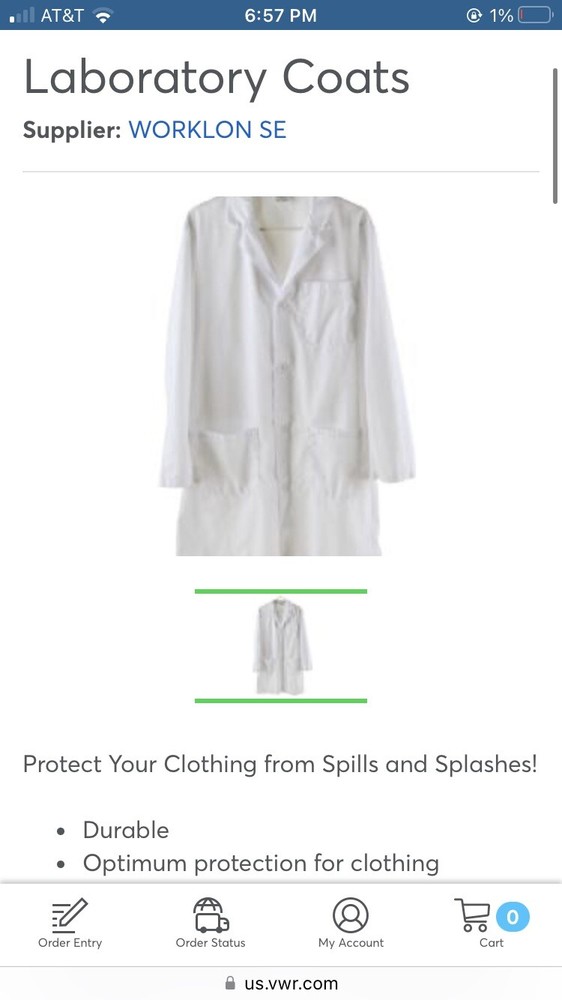 VWR unisex Lab Coat