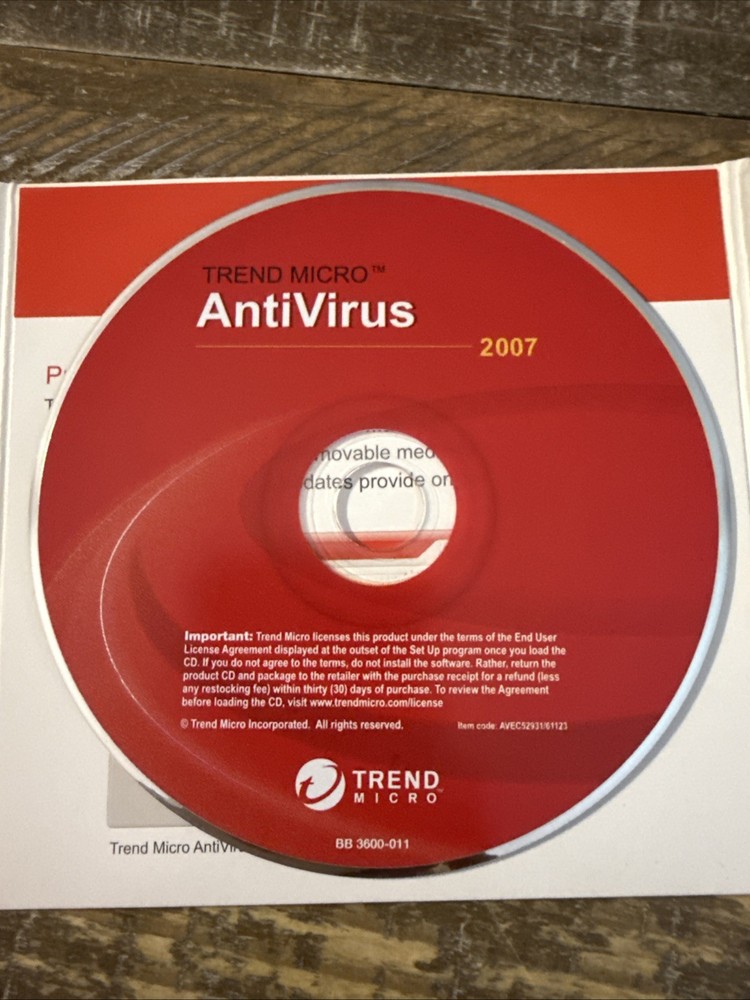 Trend Micro AntiVirus 2007 Software PC Cd Rom