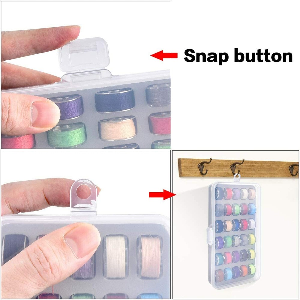 Bobbin Box Organizer with 28 Bobbins Wound W/Assorted Color Thread Item 1464