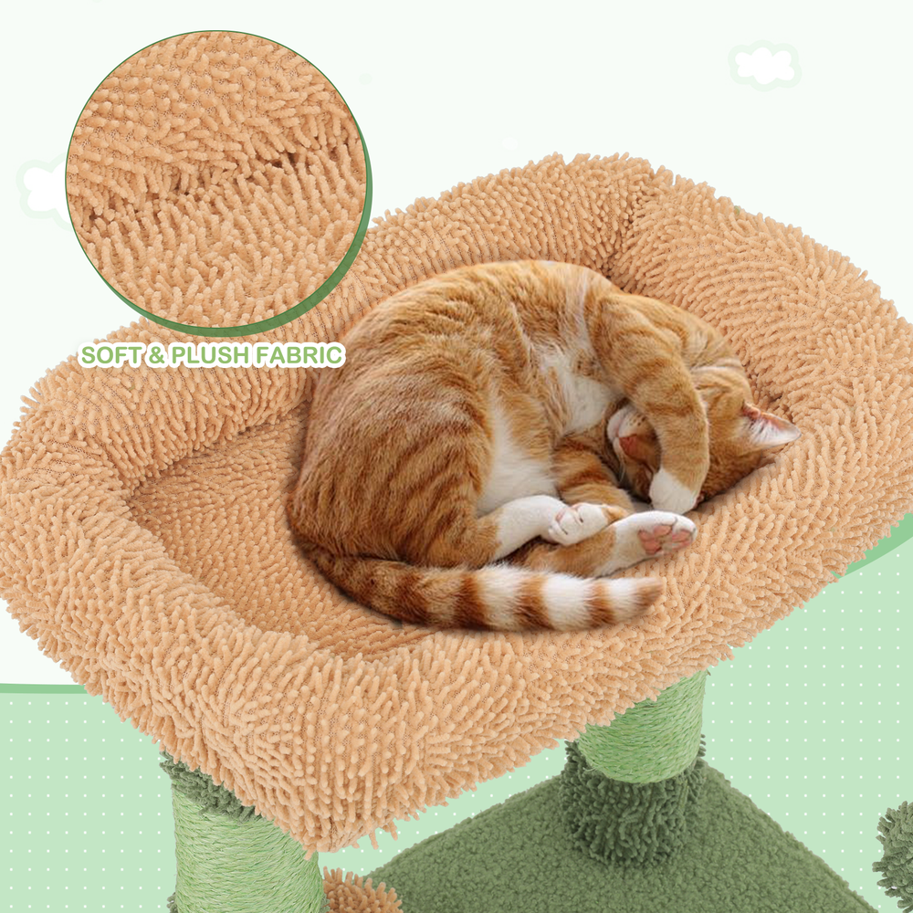 42" Cactus Cat Tree Tower Scratching Post Multi Level Activity Center Cats Toys