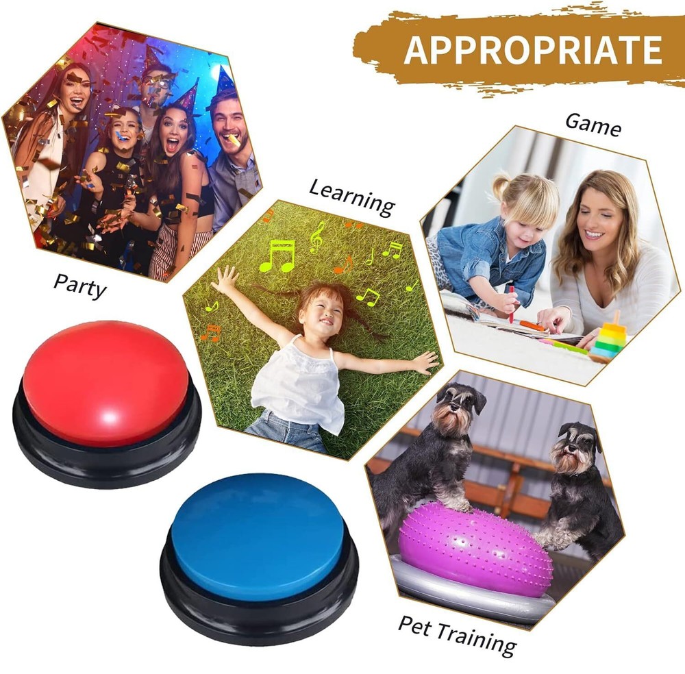 Voice Recording Button, Dog Buttons for Communication Pet Training Buzzer, 30...