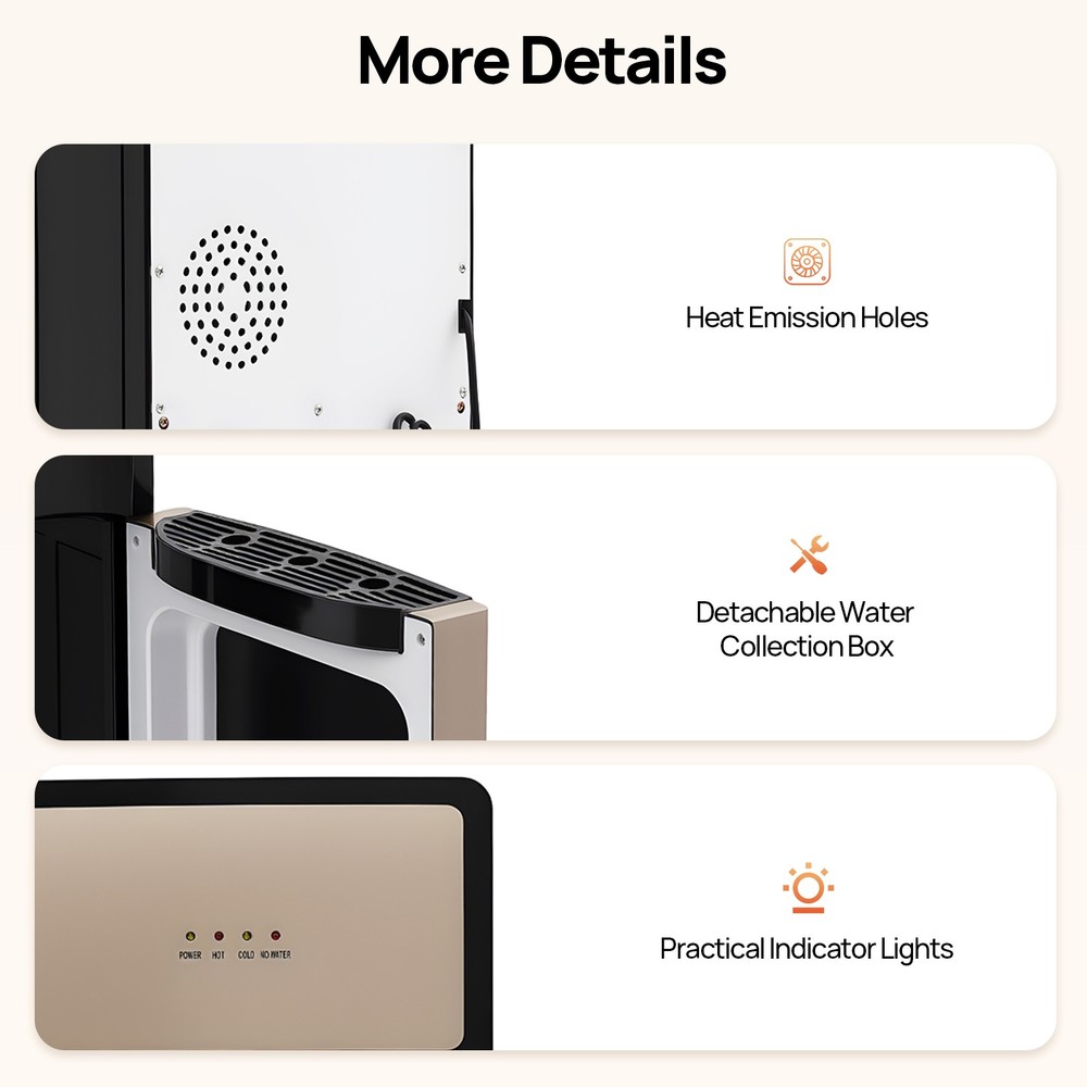 Bottom Loading Water Cooler Dispenser With Adjustable 3 Temperature Setting