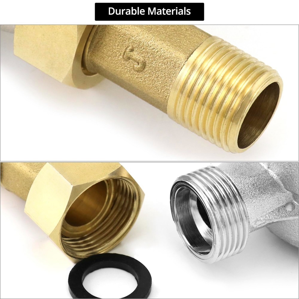 Water Meter 2 Pack, Cold Water Flow Meter with Pulse Output, 1/2" BSPT Thread...