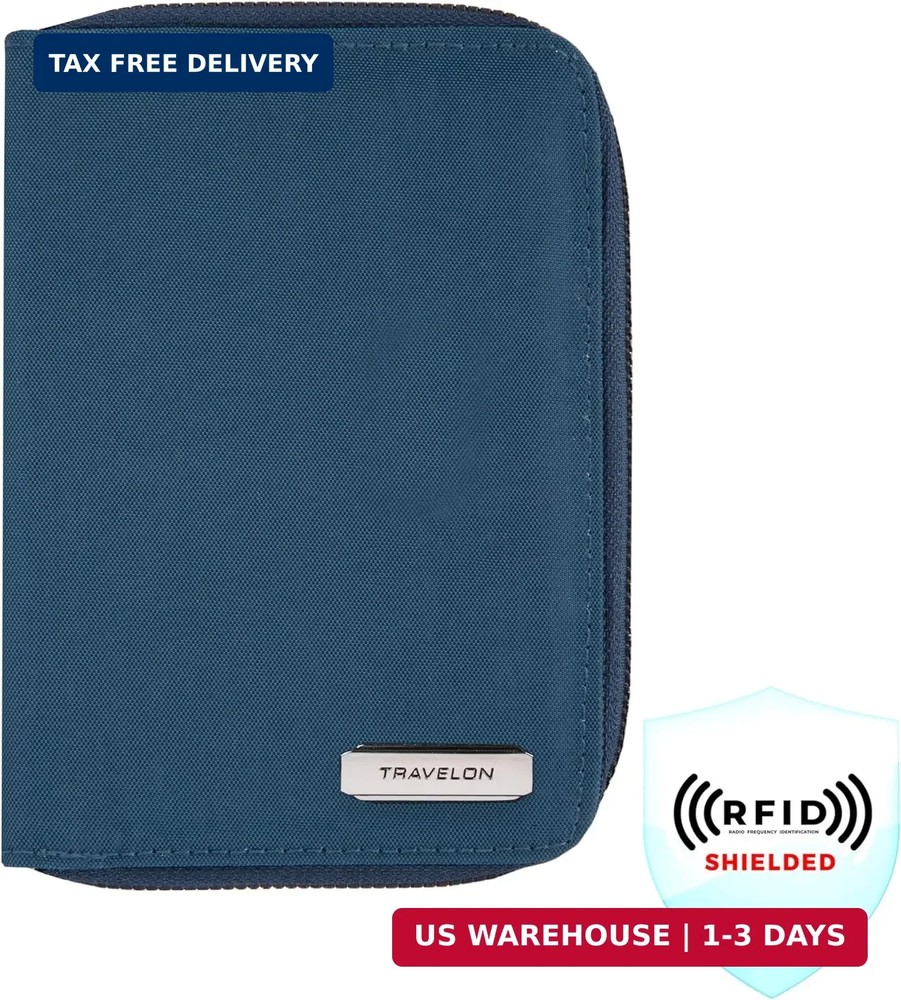 Travelon RFID Blocking Passport Zip Wallet