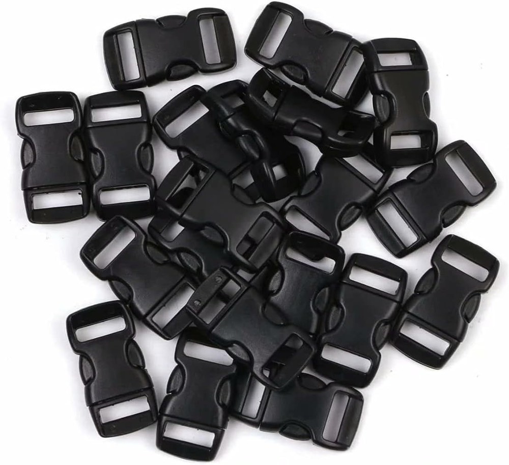 Versatile Black Plastic Curved Buckles - 20 PCS for Crafting & Backpack Use
