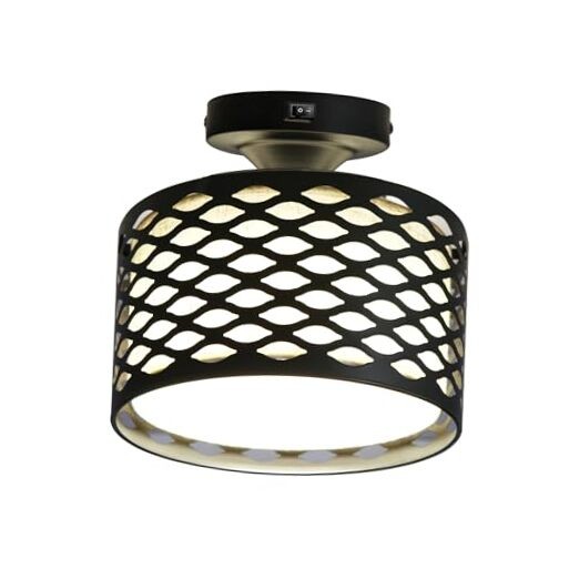 8-1/2'' LED RV Pendant Dining Table Honeycomb - Patterned Drum Ceiling Light
