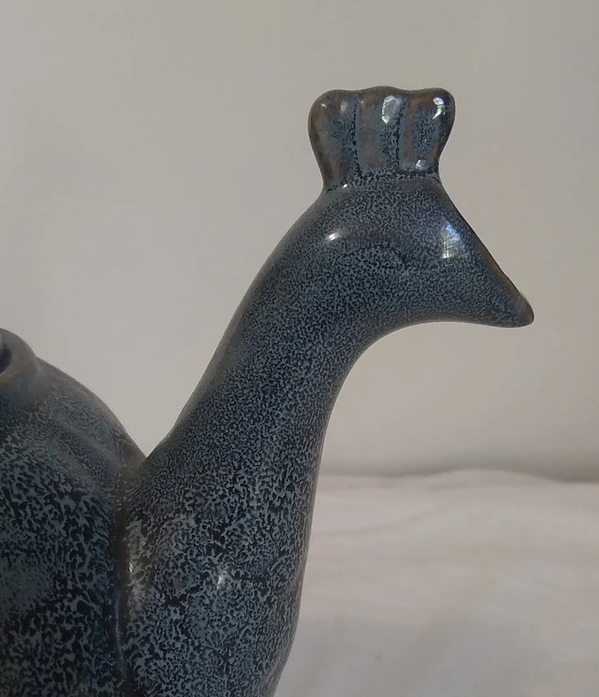 Peacock Tea Set 3 Piece Cup Pot Lid Ceramic Blue Chicken READ
