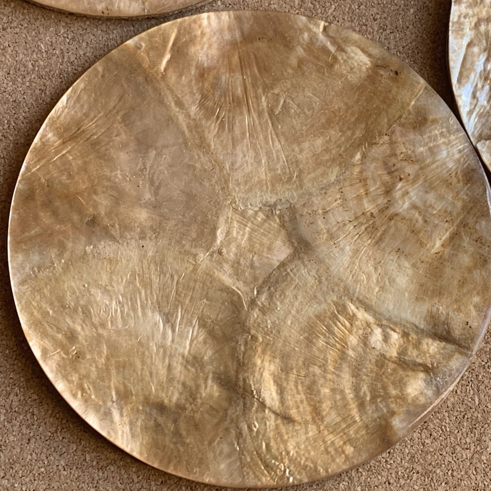 Set Of 4 Capiz Shell Coasters 4”