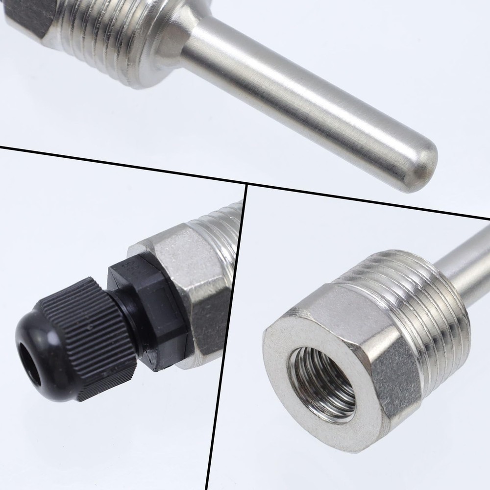 Meprotal 2pcs 1/2 Inch NPT Thermowell Weldless Stainless Steel 50mm Length