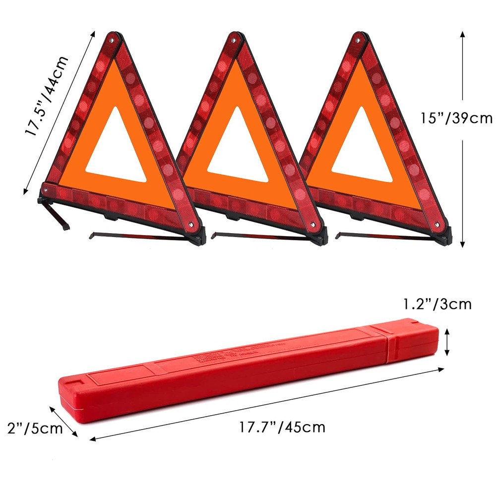 Warning Triangles Safety Triangle Emergency Kit Foldable Reflective Triangles...