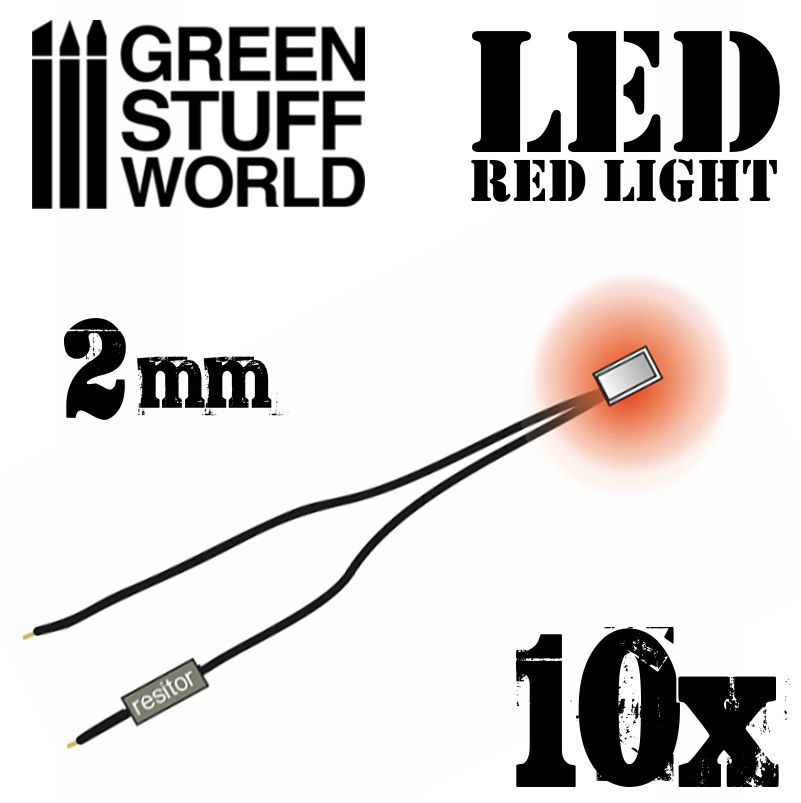 RED micro LED Lights - 2mm - Scenery Miniature lighting train infinity tiny