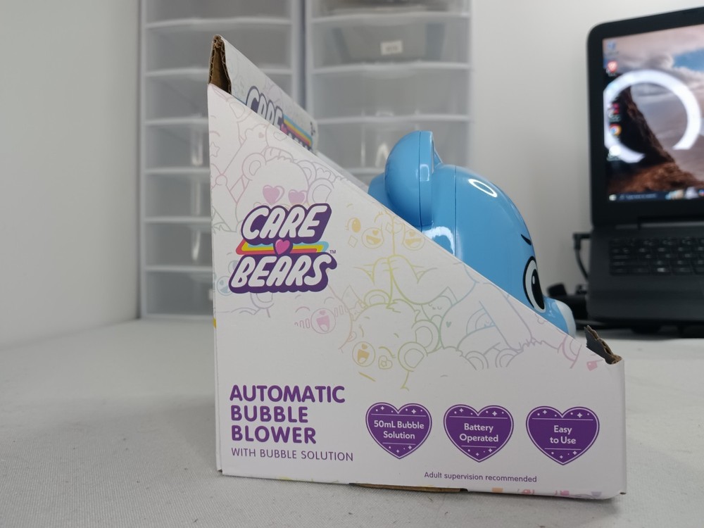 Care Bears Grumpy Bear Automatic Bubble Machine – Includes Bubble Solution