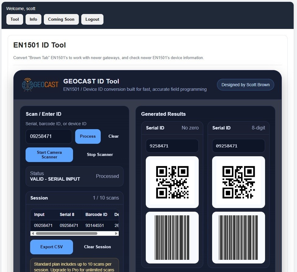 One Inovonics EN1501 Wireless Pulse Transmitter – Includes ID Tool APP
