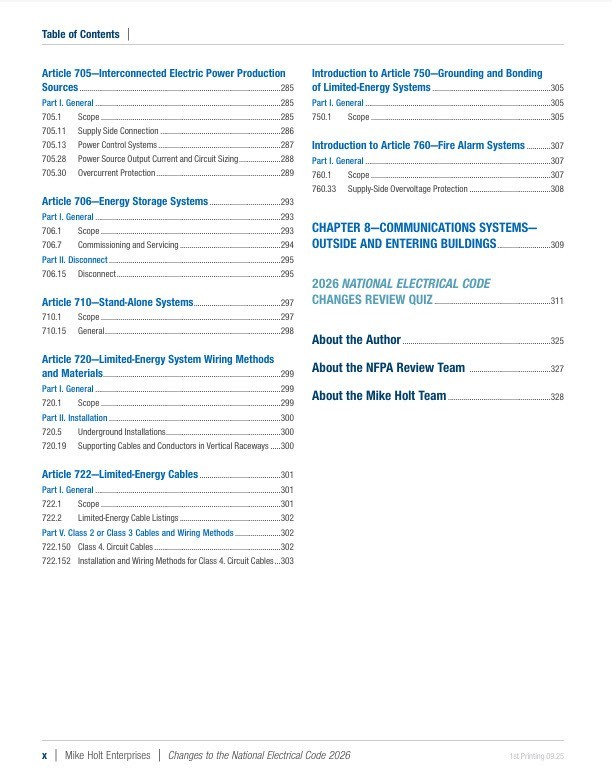 Mike Holt's 2026 Changes to the National Electrical Code Textbook