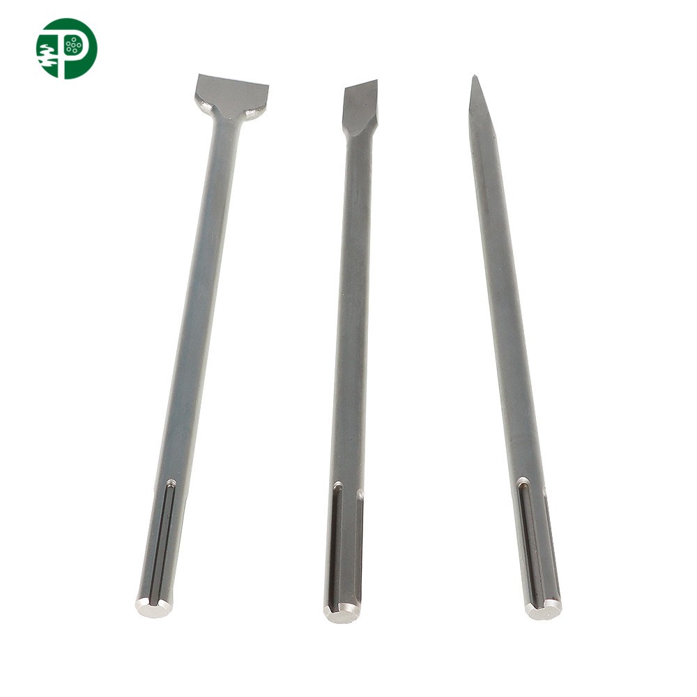 3 Pieces 16 inch SDS Max Bits Set Long-Point Chisel Scaling Chisel Flat Chisel