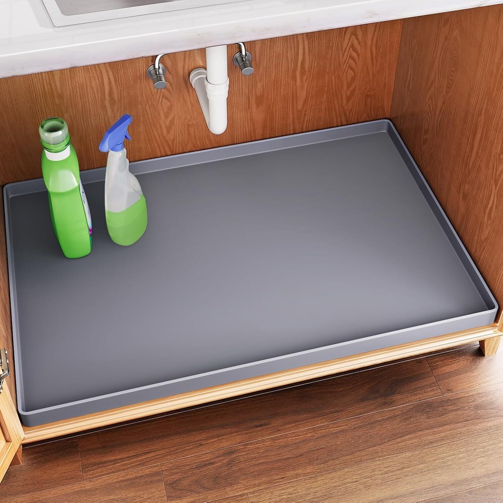 under Sink Mat for Kitchen Waterproof 34" X 22", Cabinet Liner, Shelf and Counte