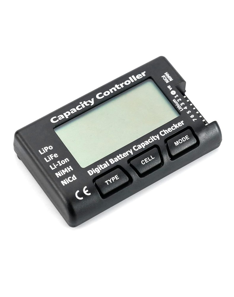 QWORK RC Cellmeter Controller Tester Voltage Tester, 7 Digital 1 Pack, Black