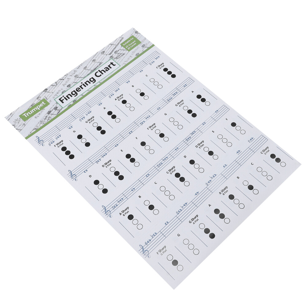 1Pc Trumpet Chord Practice Chart Beginners Chart Finger Guide (Assorted Color)