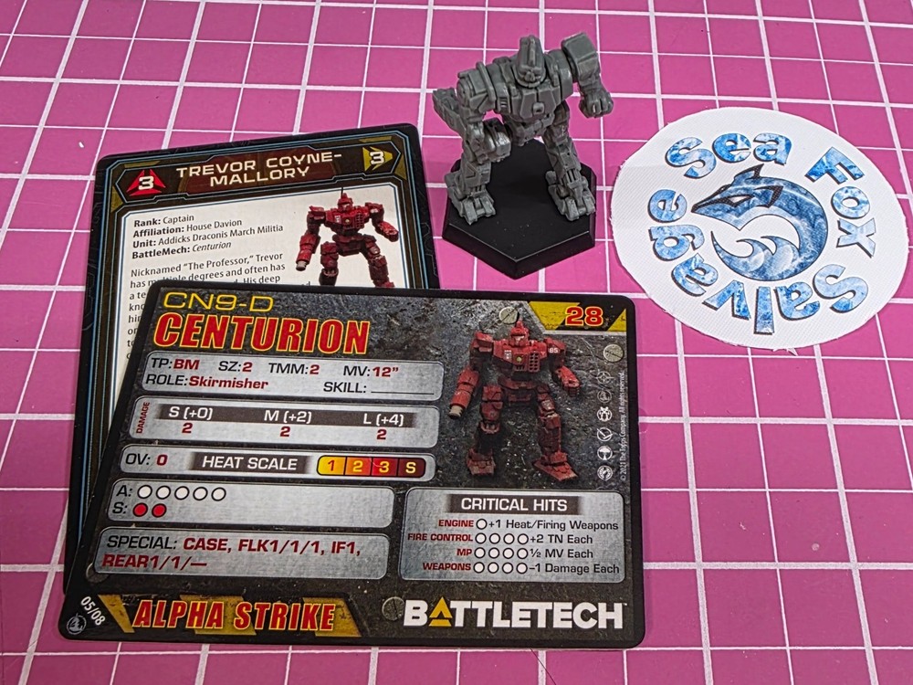 BattleTech Centurion Mech -- Inner Sphere Heavy Lance + Cards