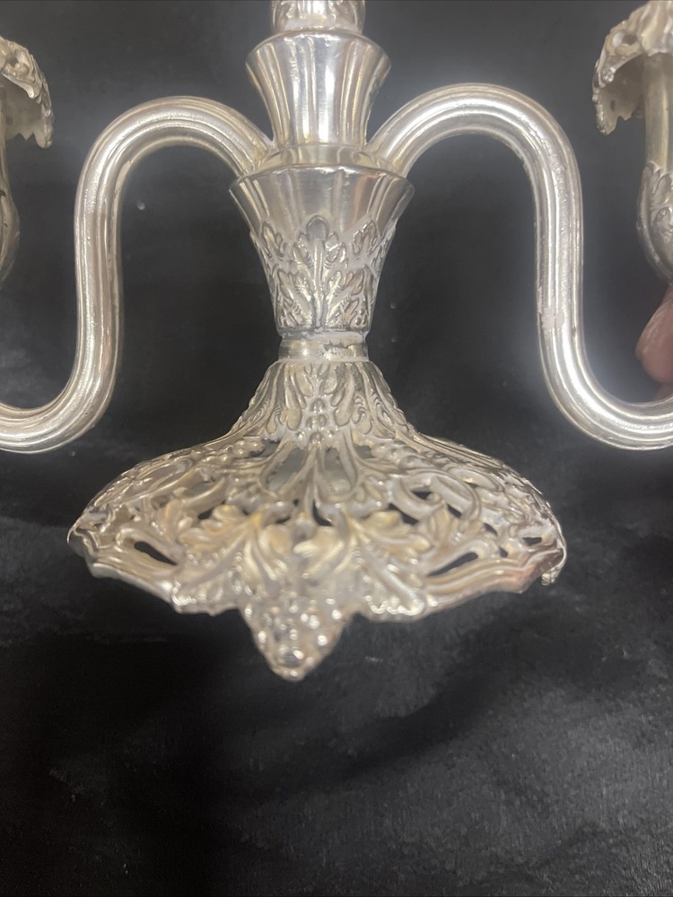 Two Arm Candelabra Silver plated Unbranded