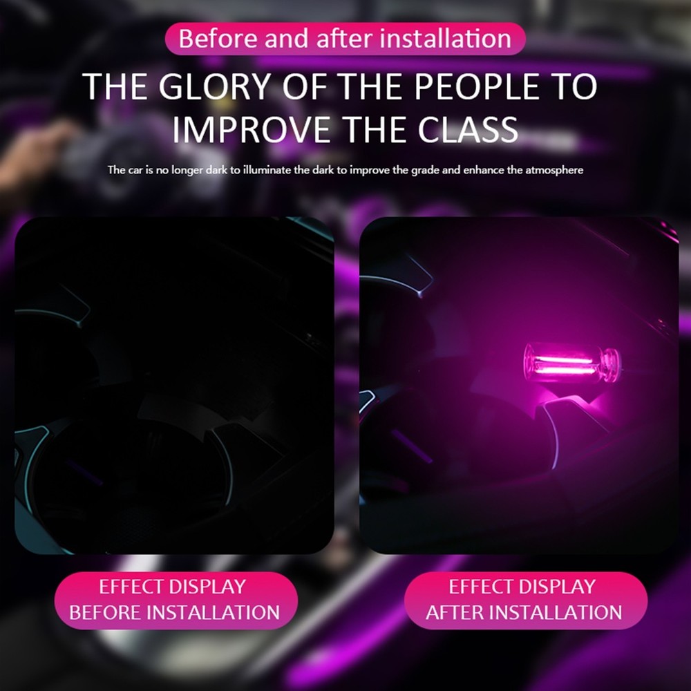 New Touch Control Car USB LED Blue Light Atmosphere Night Light Dimmable