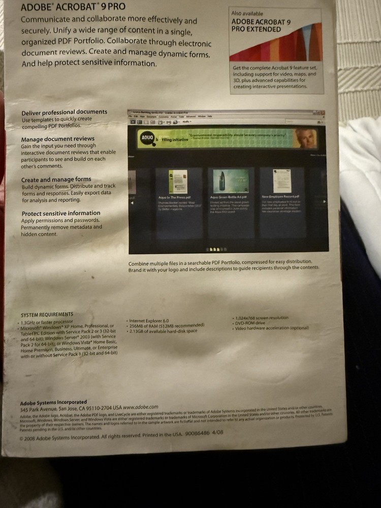 Adobe Acrobat 9 Pro Full for Windows PC Licensed for PCs =PERMANENT VERSION=