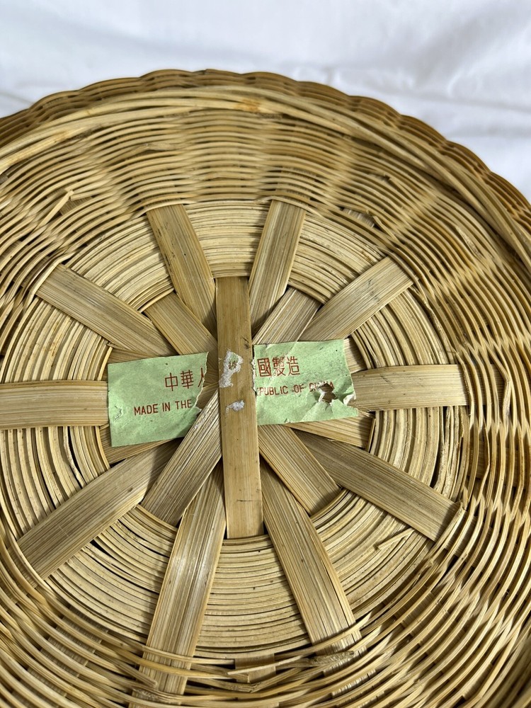 Large Unadorned Wicker Chinese Sewing Basket - Excellent Condition
