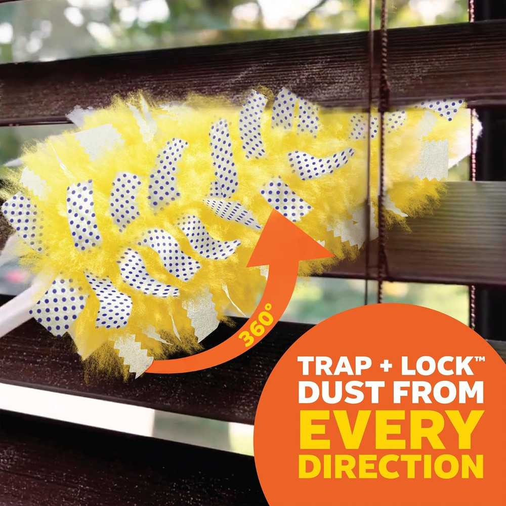 Heavy Duty Duster Kit with Extendable Handle, 3 Refills, Ceiling Fan Vent Hard t