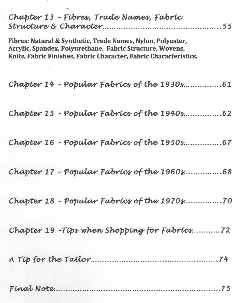 'A Guide to Fabrics when using Vintage Sewing Patterns' - BOOKLET