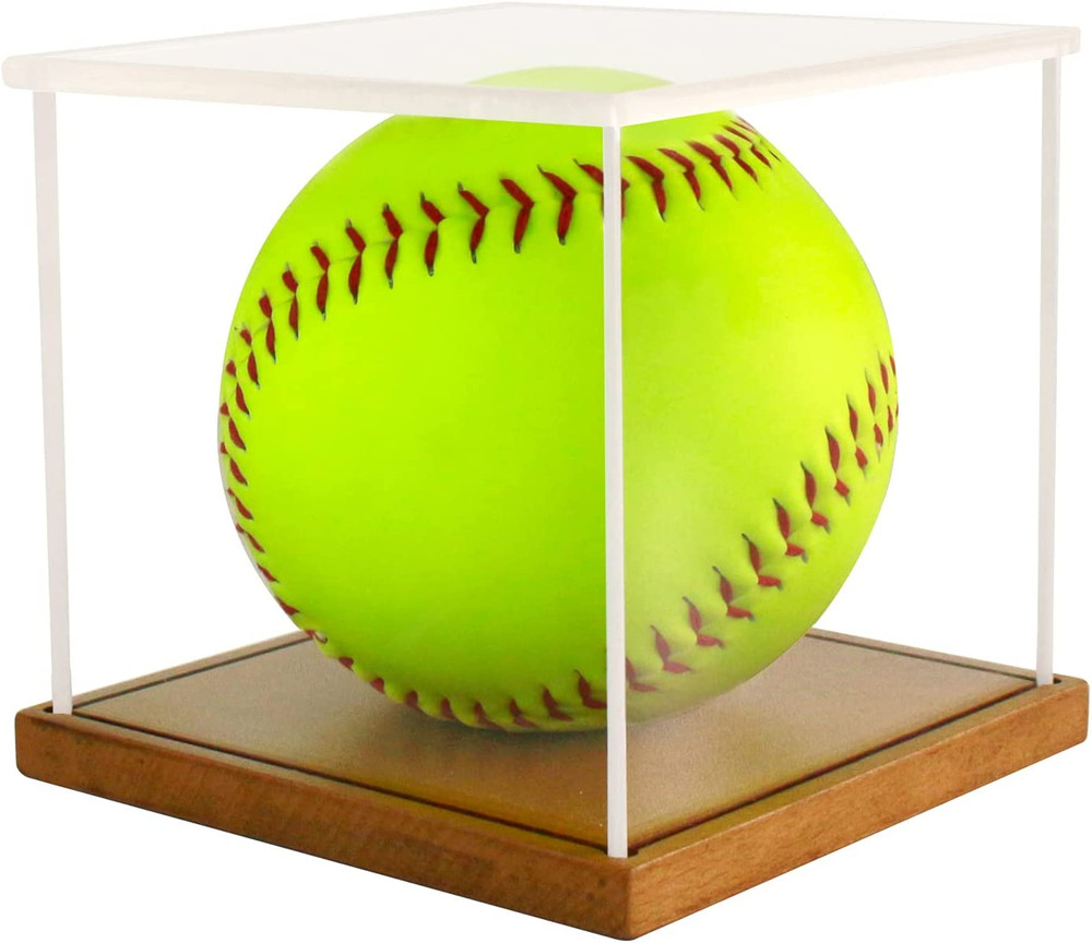 Softball Display Case, Plastic Display Holder for Official Size Softball, Clear