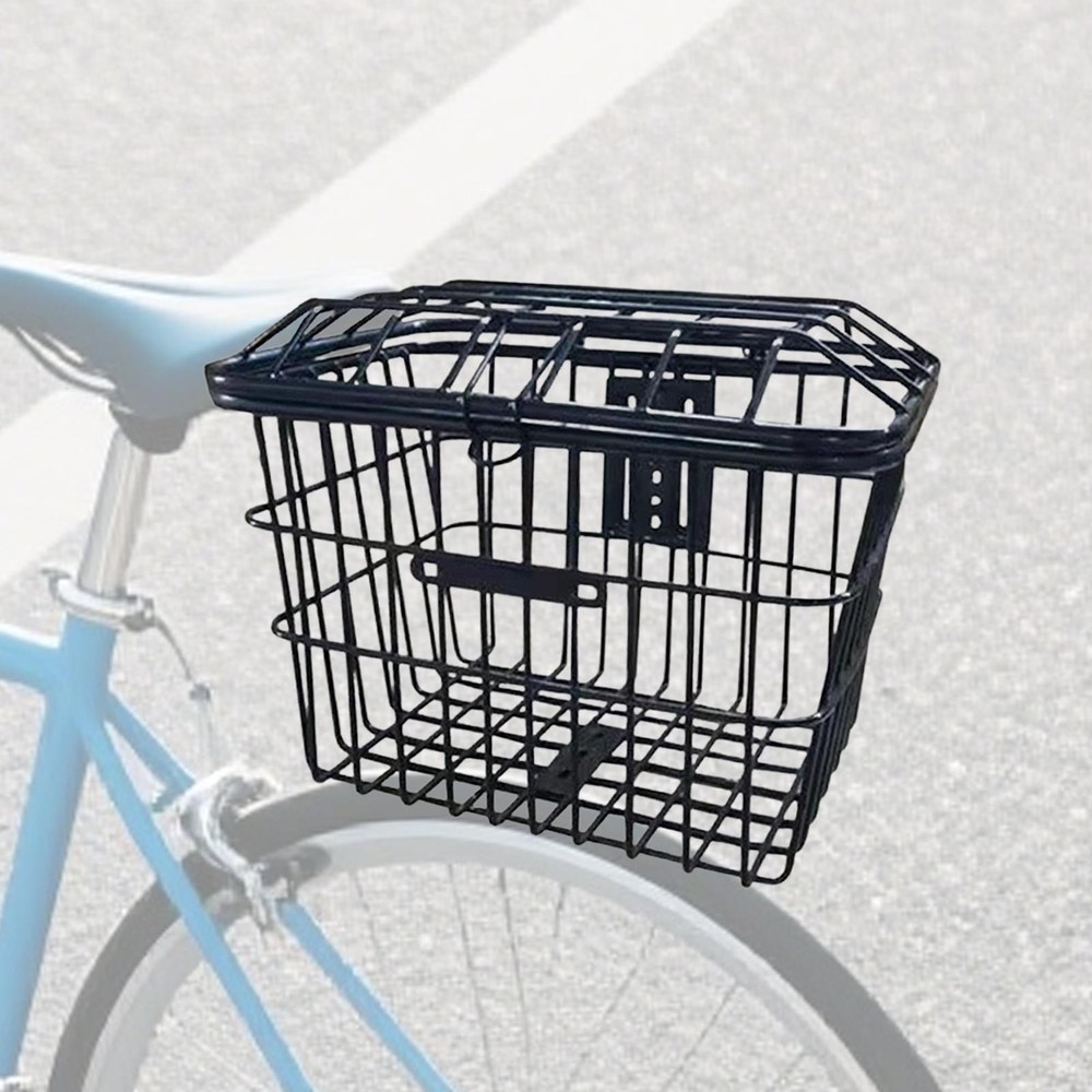Bicycle Front Rear Basket Bin Cargo Carrier Quick Installation Anti Rust Coating