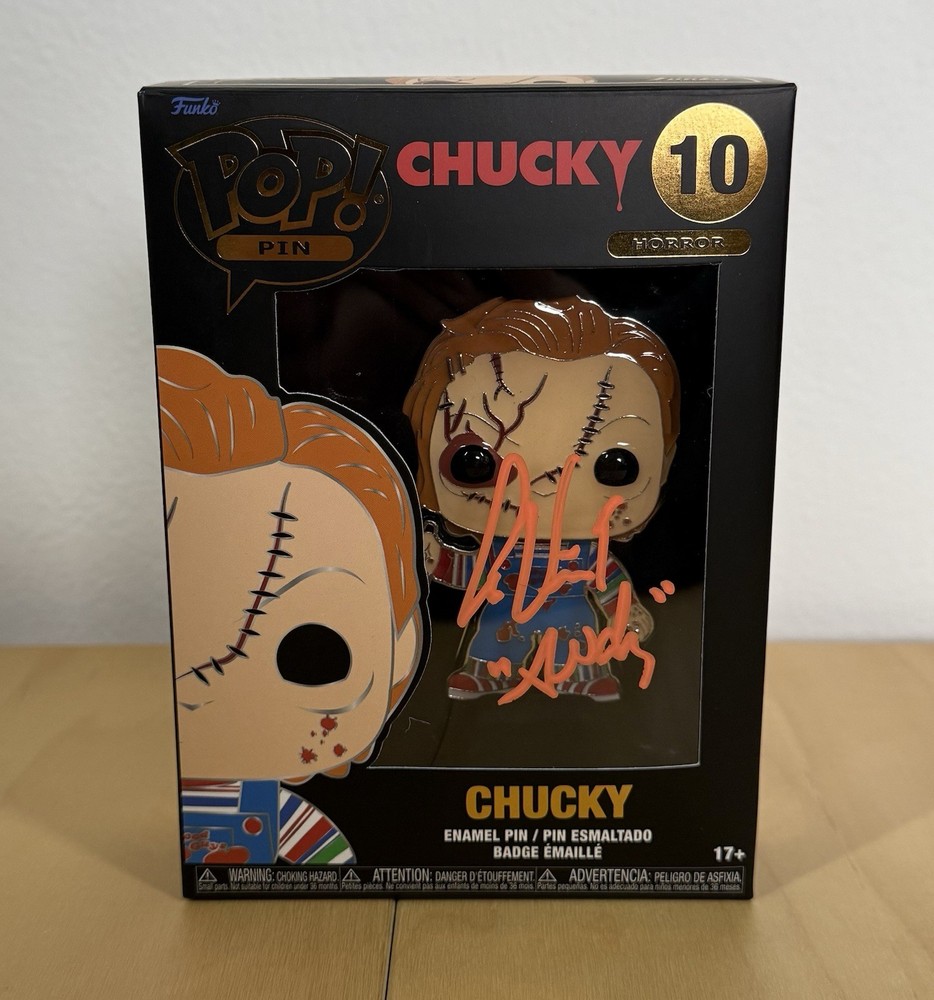 Chucky Autographed POP! Enamel Pin