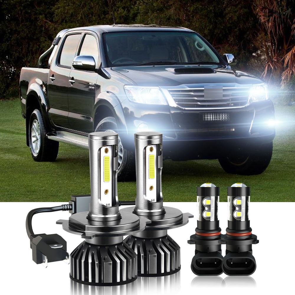 For Toyota Hilux 2004-2019 6000K LED Headlights Hi/Lo Beam Fog Light Bulbs kit