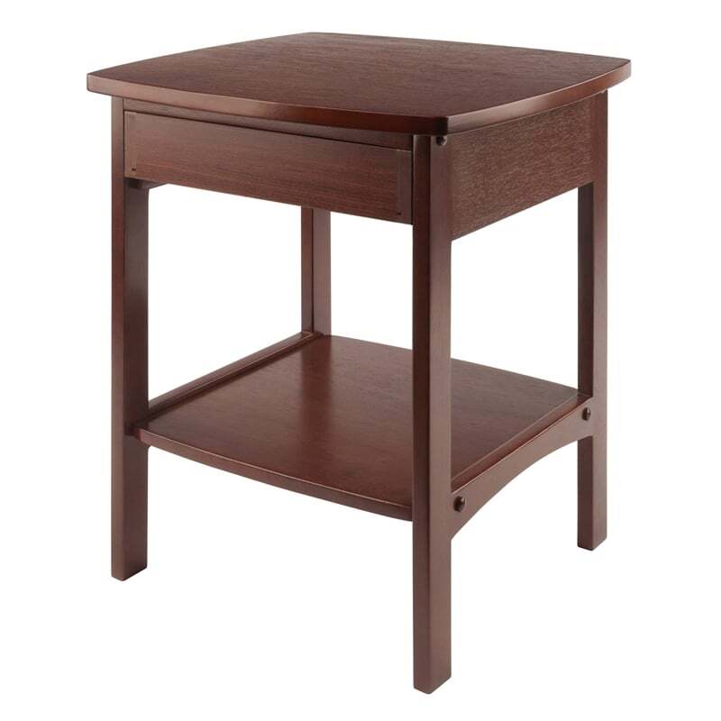 Winsome Claire Transitional Solid Wood Nightstand in Antique Walnut