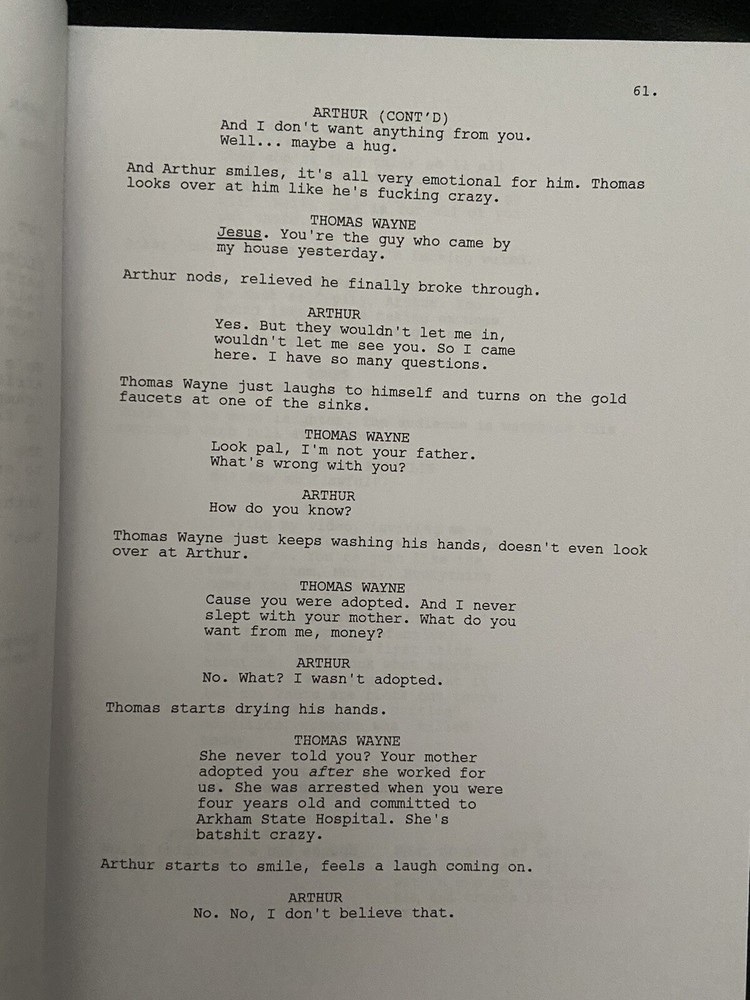 Warner Bros. JOKER 2019 Rare Studio SCREENPLAY DC Comics MOVIE SCRIPT