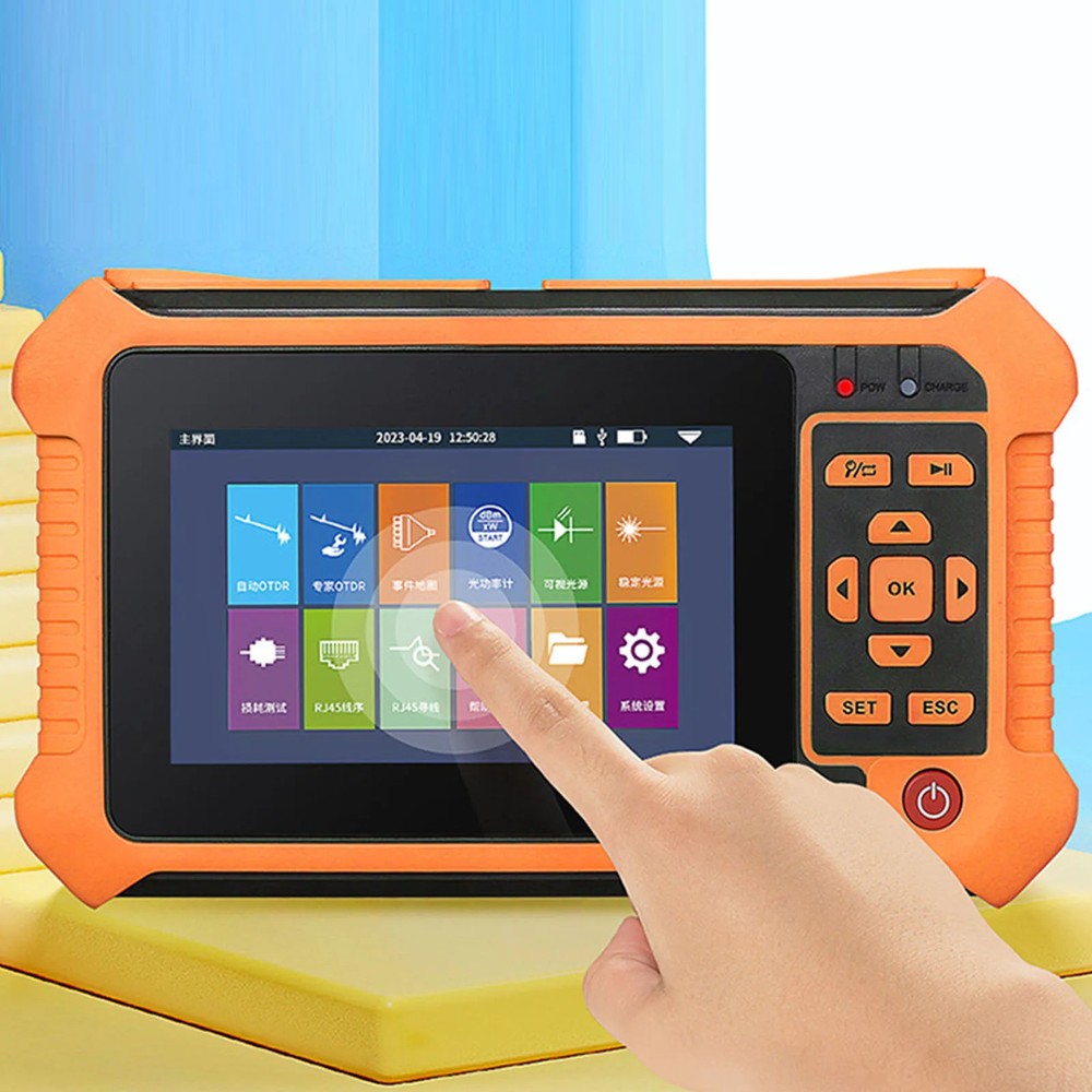 Optical Time Domain Reflectometer Optical Tester Power Meter 4.3in LCD Screen