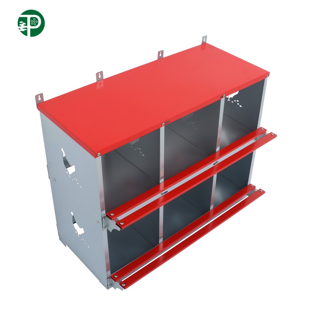 Galvanized Steel 6 Compartment Nesting Boxes for Chickens Chicken Laying Boxes