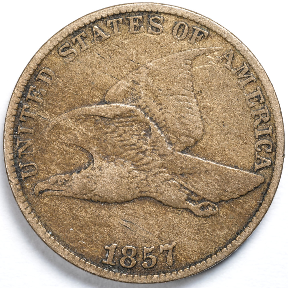 1857 Flying Eagle Cent Penny Fine (F)