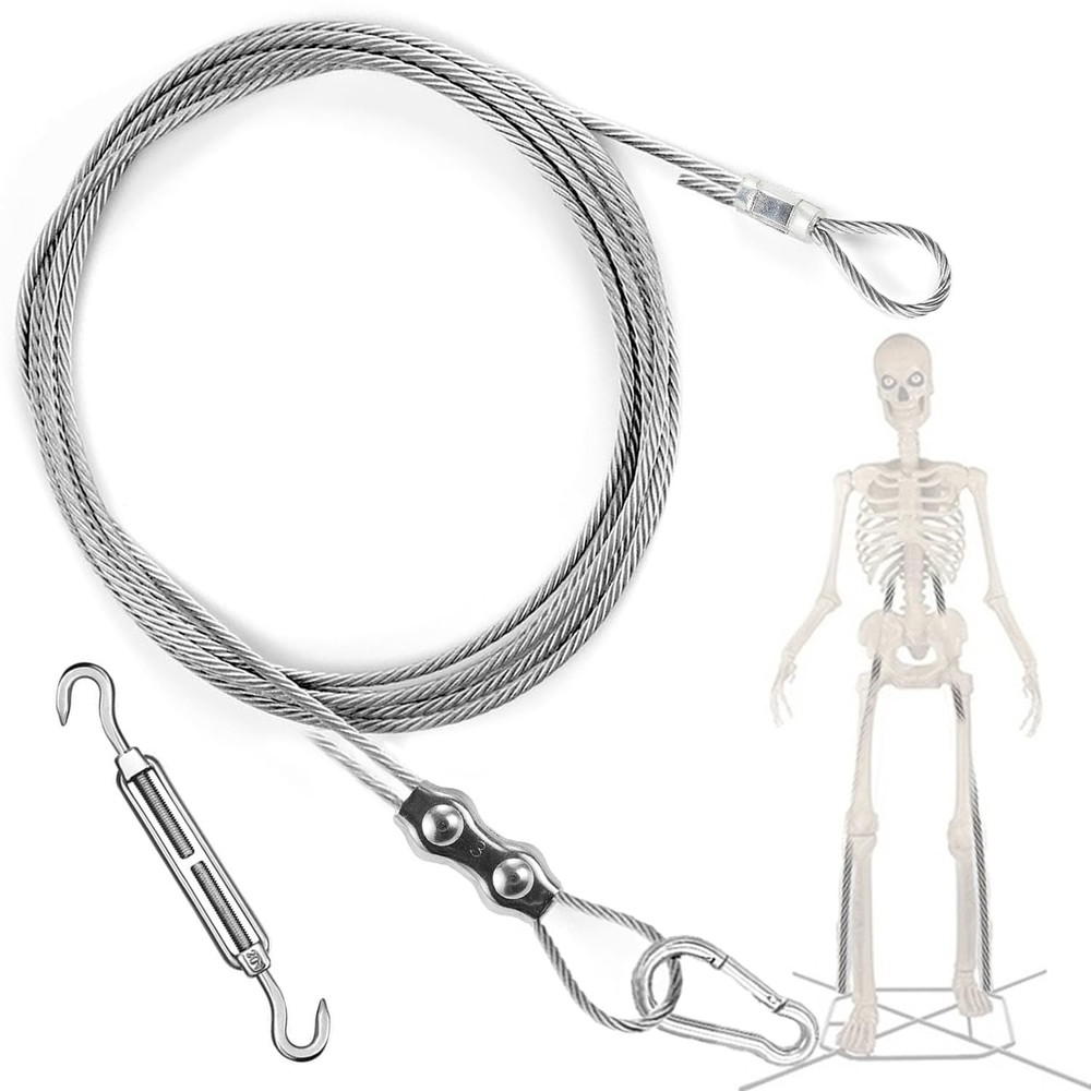 12 ft Skeleton Part U Replacement Tether Cable Guy Wire, Replacement Coated