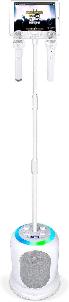 SINGING MACHINE SINGCAST ULTIMATE KARAOKE SYSTEM W/ MICROPHONES, WHITE
