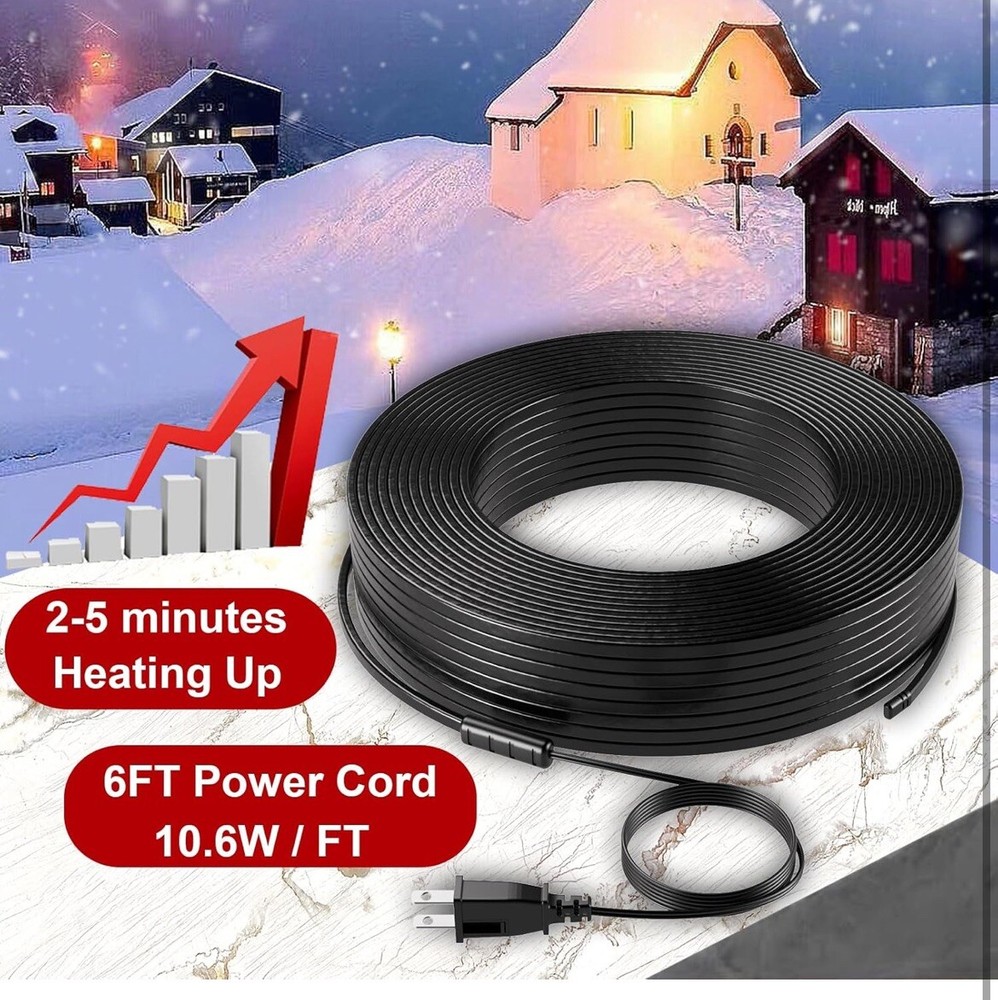 Giraffe Tools 50FT Heating Cable for Pipe Heavy-Duty, Self-Regulating, Freeze