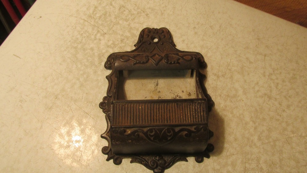 Antique Cast Iron Wall Match Holder