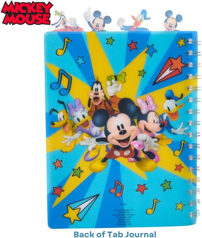 Innovative Designs Disney Mickey Mouse Journal Notebook, Spiral Bound, 96 Lined