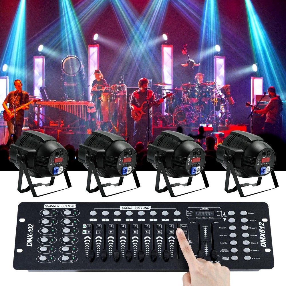 TCFUNDY DMX 512 Controller, 192 Channel DMX Light Controller Stage Lighting Cons